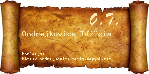Ondrejkovics Tácia névjegykártya